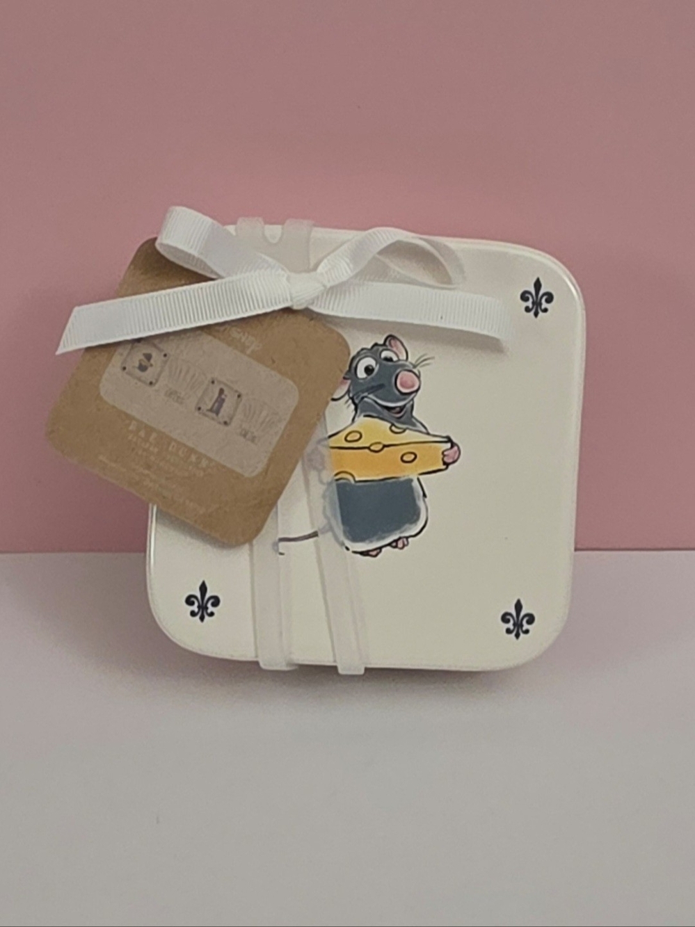 NWT Disney Pixar Rae Dunn Ratatouille Remy Coasters Chefs Kiss Oui Chef Set Of 4
